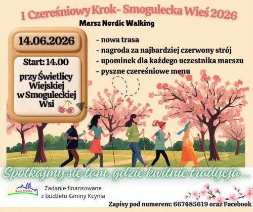 I Czereśniowy Krok – Smogulecka Wieś 2026, czyli masz nordic walking już w tę niedzielę.